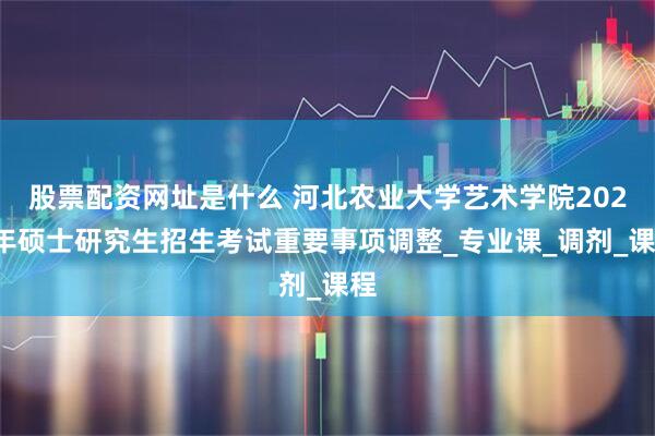 股票配资网址是什么 河北农业大学艺术学院2026年硕士研究生招生考试重要事项调整_专业课_调剂_课程